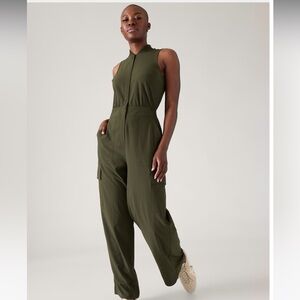 Athleta Brooklyn Utility olive green Jumpsuit - size 2